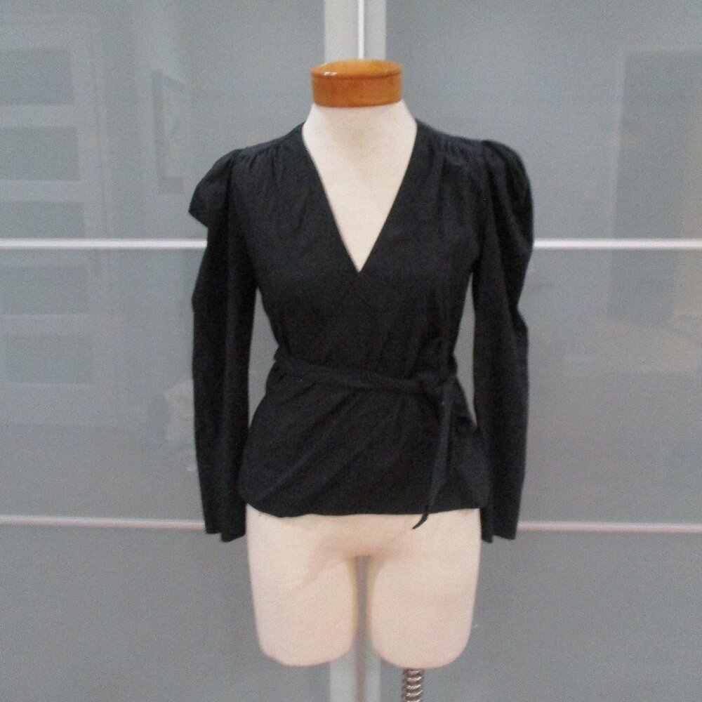 Zara Long Sleeve Tie Waist Blouse
